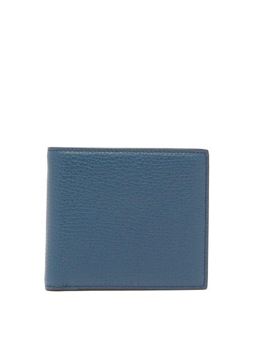 Matchesfashion.com Smythson - Grained Leather Bifold Wallet - Mens - Blue