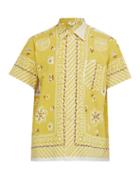 Matchesfashion.com Bode - Vine Print Cotton Shirt - Mens - Yellow