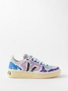 Marni X Veja - V-10 Scribble-print Leather Trainers - Womens - Multi