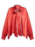 Matchesfashion.com F.r.s - For Restless Sleepers - Pussy Bow Crepe Blouse - Womens - Red
