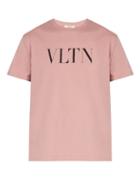 Matchesfashion.com Valentino - Logo Print Cotton T Shirt - Mens - Pink