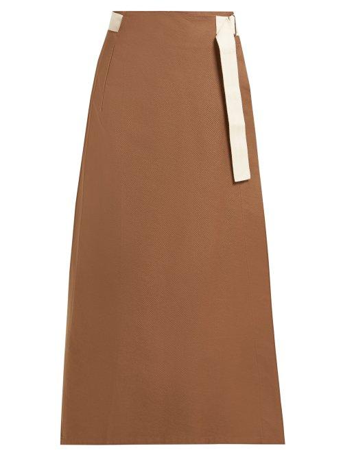 Matchesfashion.com Albus Lumen - Nada Cotton Wrap Skirt - Womens - Brown