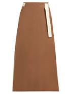 Matchesfashion.com Albus Lumen - Nada Cotton Wrap Skirt - Womens - Brown