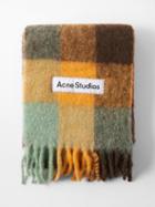 Acne Studios - Vally Check Alpaca-blend Scarf - Mens - Brown Yellow