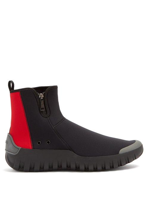 Matchesfashion.com Prada - Frog Neoprene High Top Trainers - Mens - Black Multi