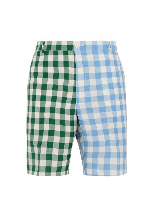 Matchesfashion.com Thom Browne - Unconstructed Checked Shorts - Mens - Green