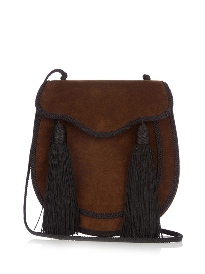 Saint Laurent Opium 2 Classic Tassel-trimmed Suede Shoulder Bag