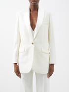 Bella Freud - Single-breasted Wool Tuxedo Jacket - Womens - Ivory