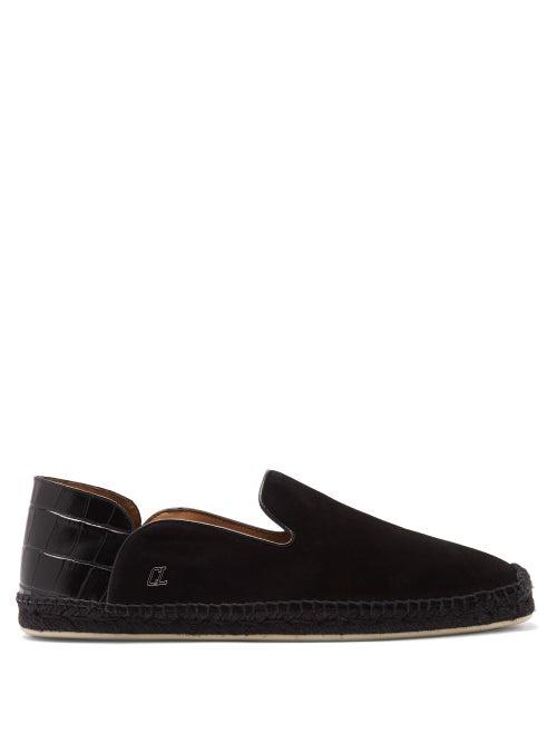 Matchesfashion.com Christian Louboutin - Espadon Collapsible-heel Suede Espadrilles - Mens - Black