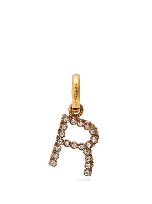 Matchesfashion.com Burberry - R Crystal Embellished Letter Charm - Womens - Crystal
