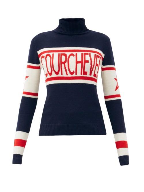 Matchesfashion.com Perfect Moment - Schild Courchevel-intarsia Merino-wool Sweater - Womens - Navy
