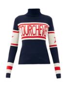 Matchesfashion.com Perfect Moment - Schild Courchevel-intarsia Merino-wool Sweater - Womens - Navy