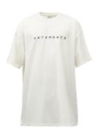 Matchesfashion.com Vetements - Friendly Oversized Logo-print Cotton T-shirt - Mens - White