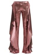 Paula Knorr Relief High-rise Ruffled Silk-blend Lam Trousers