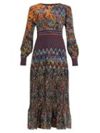 Saloni Vera Floral-print Silk-georgette Dress