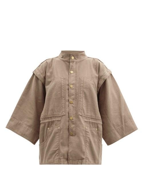 Matchesfashion.com Frame - Twisted Utility Denim Jacket - Womens - Khaki