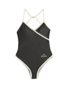 Matchesfashion.com Marine Serre - Logo-print Swimsuit - Womens - Black
