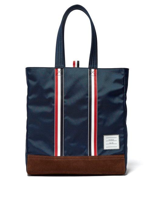 Matchesfashion.com Thom Browne - Striped Tote Bag - Mens - Navy