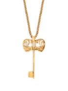 Alexander Mcqueen Key Charm Gold-tone Necklace