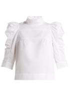 Matchesfashion.com Chlo - Puffed Sleeve Cotton Blouse - Womens - White