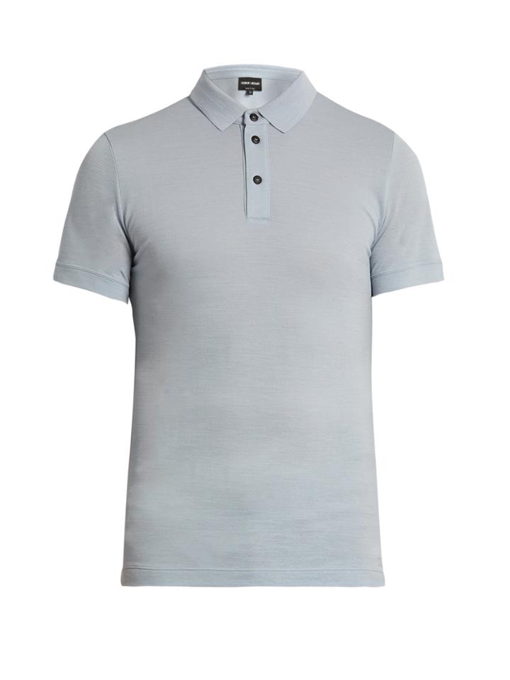 Giorgio Armani Short-sleeved Wool Polo Shirt