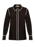 Diane Von Furstenberg Piped-edge Silk-crepe Shirt