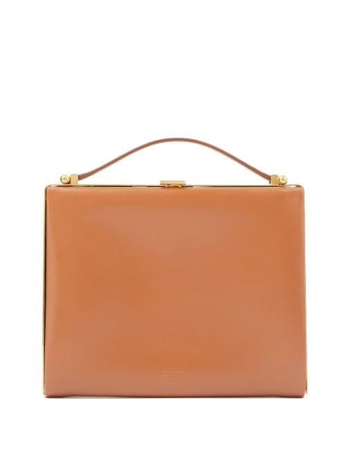 Matchesfashion.com Jil Sander - Metal-frame Leather Clutch Bag - Womens - Tan