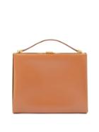 Matchesfashion.com Jil Sander - Metal-frame Leather Clutch Bag - Womens - Tan