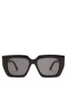 Matchesfashion.com Bottega Veneta - Oversized Square Acetate Sunglasses - Womens - Black