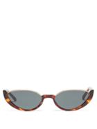 Linda Farrow - Robyn Half-rim Cat-eye Acetate Sunglasses - Womens - Brown