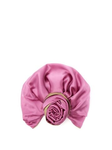 Matchesfashion.com Julia Clancey - Edith Reversible Silk Turban Hat - Womens - Green