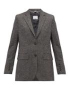 Matchesfashion.com Burberry - Sidon Single Breasted Wool Blend Blazer - Womens - Dark Grey