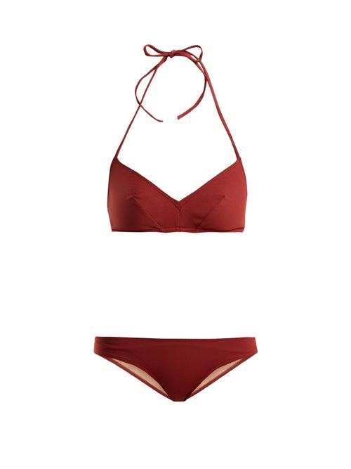 Matchesfashion.com Three Graces London - Hanna Triangle Bikini - Womens - Burgundy