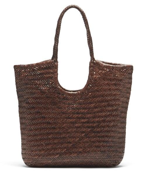 Matchesfashion.com Dragon Diffusion - Triple Jump Woven-leather Basket Bag - Womens - Dark Brown