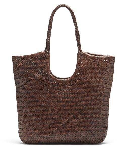 Matchesfashion.com Dragon Diffusion - Triple Jump Woven-leather Basket Bag - Womens - Dark Brown