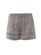 Derek Lam Chevron-print Silk-satin Shorts