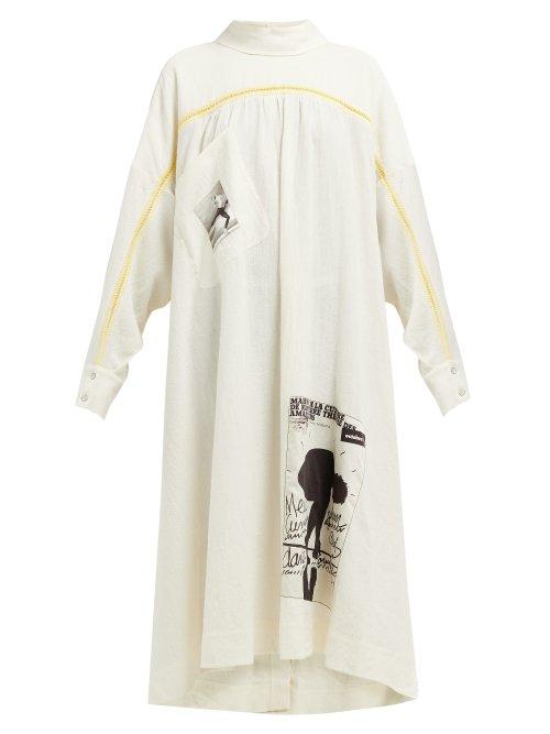 Matchesfashion.com Acne Studios - Damia Dance Print Oversized Shirtdress - Womens - White