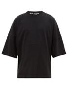 Matchesfashion.com Palm Angels - Oversized Logo Print Cotton T Shirt - Mens - Black