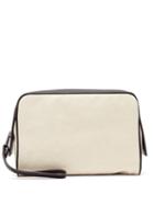 Matchesfashion.com Bottega Veneta - Leather Trimmed Canvas Wash Bag - Mens - Beige