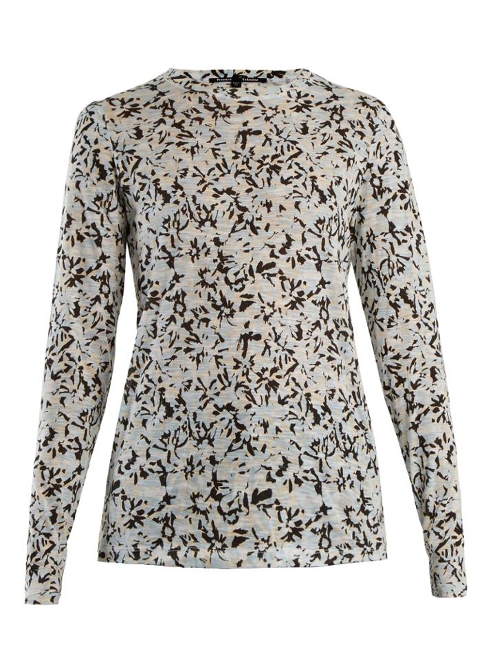 Proenza Schouler Floral-print Long-sleeved Cotton T-shirt