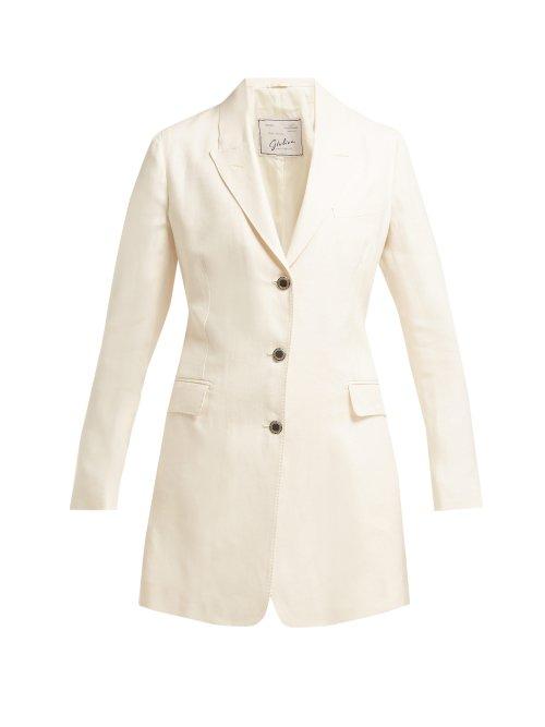 Matchesfashion.com Giuliva Heritage Collection - The Karen Single Breasted Linen Blazer - Womens - White