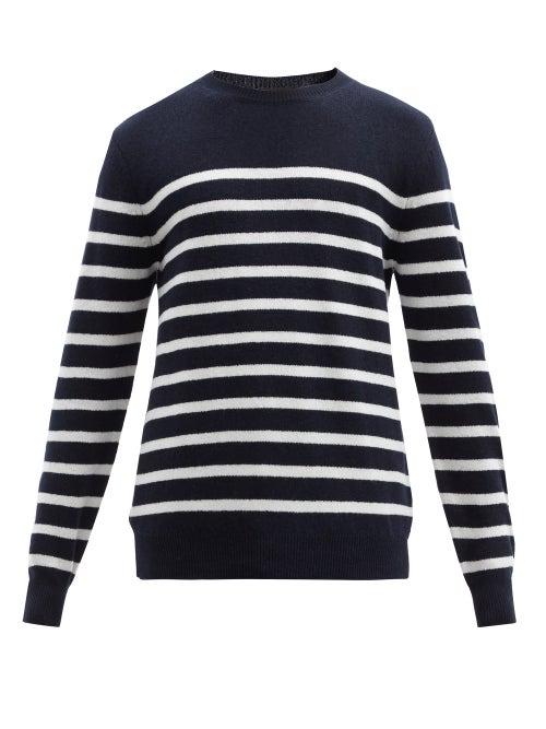 Mens Rtw A.p.c. - Travis Breton-striped Wool-blend Sweater - Mens - Dark Navy