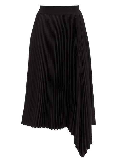 Matchesfashion.com Joseph - Asymmetric Technical-pleated Midi Skirt - Womens - Black