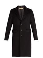 Matchesfashion.com Burberry - Single Breasted Wool And Cashmere Blend Overcoat - Mens - Black