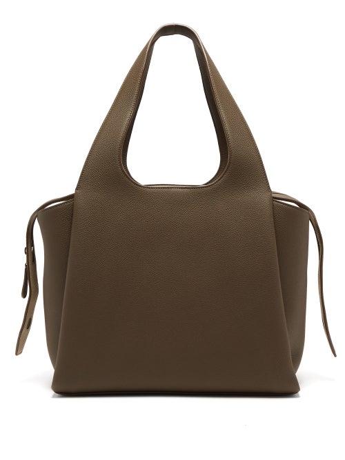 Matchesfashion.com The Row - Tr1 Large Grained-leather Bag - Womens - Khaki