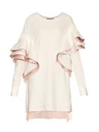 Matchesfashion.com Sies Marjan - Ruffled Satin Backed Striped Top - Womens - Pink White