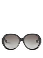 Loewe - Anagram Oversized Round Acetate Sunglasses - Womens - Black Grey