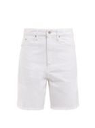 Matchesfashion.com Isabel Marant Toile - Ciny Frayed Denim Shorts - Womens - White