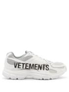 Matchesfashion.com Vetements - X Reebok Logo-print Mesh And Rubber Trainers - Mens - White