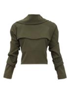 Matchesfashion.com A.w.a.k.e. Mode - Tie Back Draped Crepe Top - Womens - Dark Green